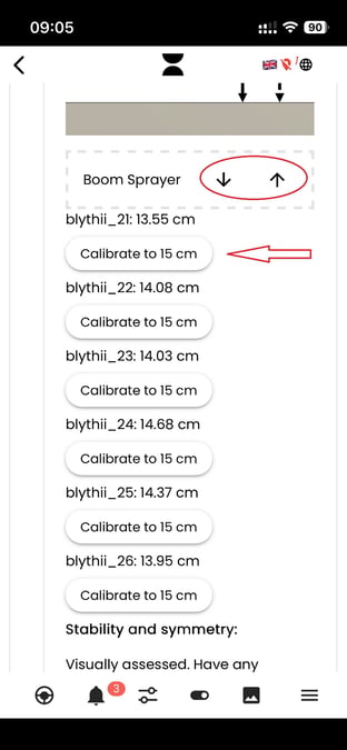 Calibrate to 15cm