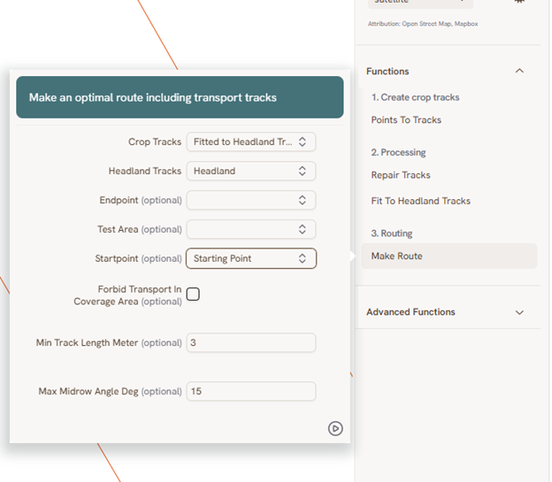 Configuring Make Route function