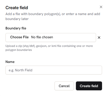 Create fields - boundary