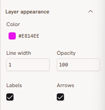 Enabling labels in the layer appearance settings