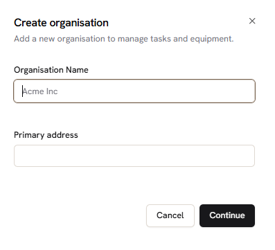 Enter organizations name and address