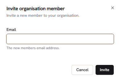 Invite organisation member email