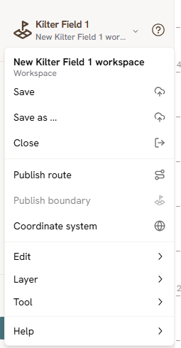 Opening the Publish Route option