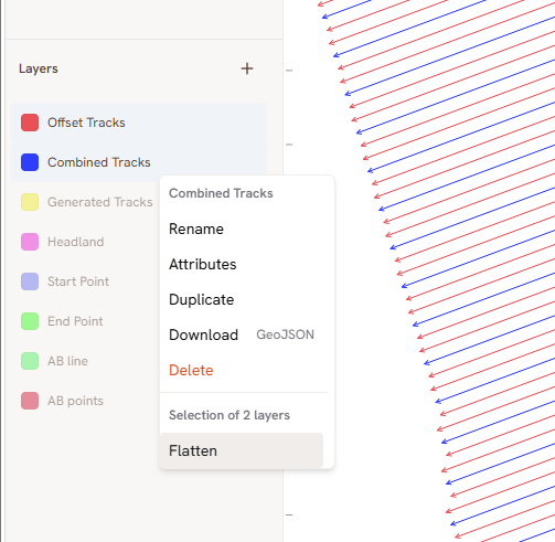 Selecting two layers and using Flatten