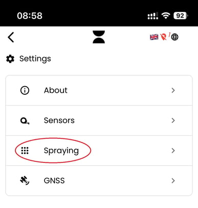 Setting - Spraying