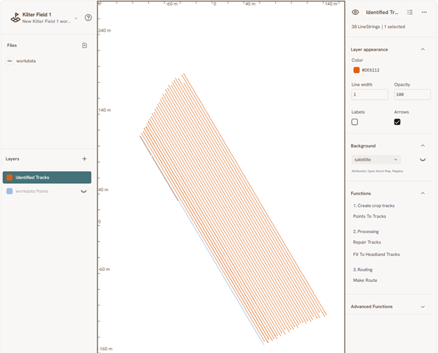 Tracks generated from point function