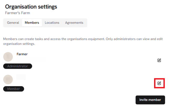 organisations settings